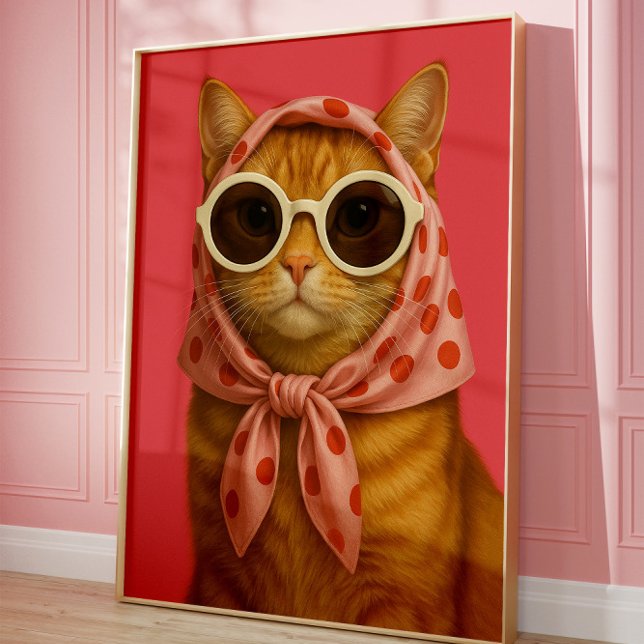 Poster Chic Cat Funny Aesthetic Wall Art Print  (Créateur téléchargé)