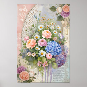 Poster Chic Chic Découpage Chic Shabby vintage Jardin Art