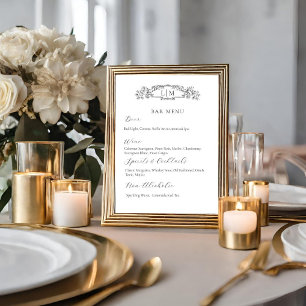 Poster Chic crête botanique Signature Boisson mariage Sig