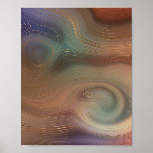 Poster Chic Earthy | Agate en pierre de cuivre naturel (Devant)