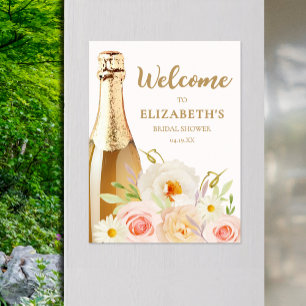 Poster Chic Fleurs Aquarelles Bienvenue à la Mariée