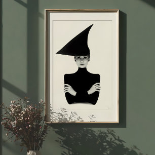 Poster Chic géométrique : Portrait d'élégance monochrome