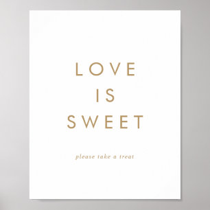 Poster Chic Gold Typographie L'amour est doux Mariage Sig
