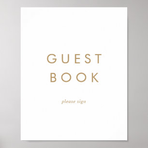 Poster Chic Gold Typography Guest Book Sign