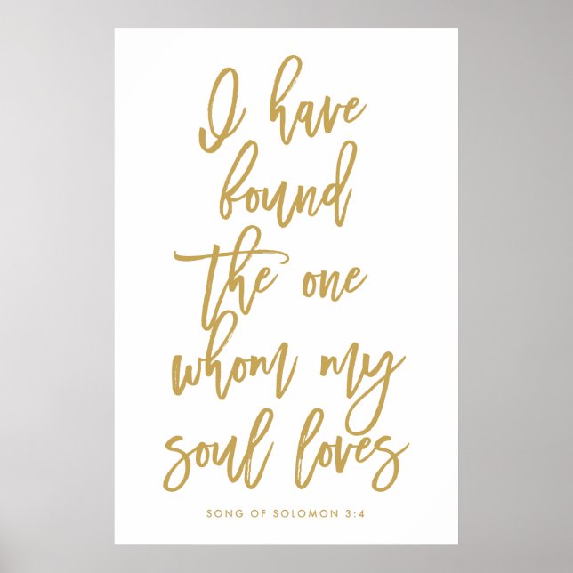 Poster Chic Hand Lettered J'ai trouvé le seul signe (Devant)