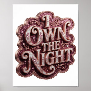 Poster Chic Or I POSSÈDE LA NUIT Motif Artistique v2