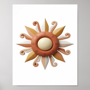 Poster Chic Orange MOTIF ARTISTIQUE ART ABSTRAIT