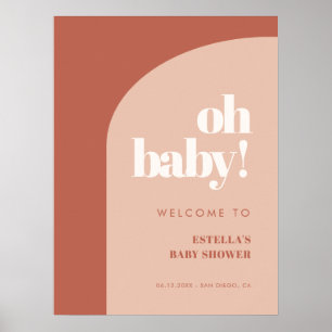Poster Chic pêche en terre cuite arche Oh Baby Welcome