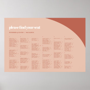 Poster Chic pêche en terre cuite Organigramme alphabétiqu