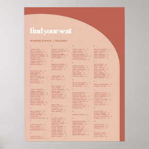 Poster Chic pêche en terre cuite Organigramme alphabétiqu