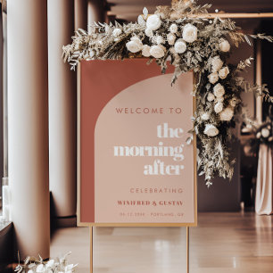 Poster Chic pêche terre cuite Le matin après l'accueil