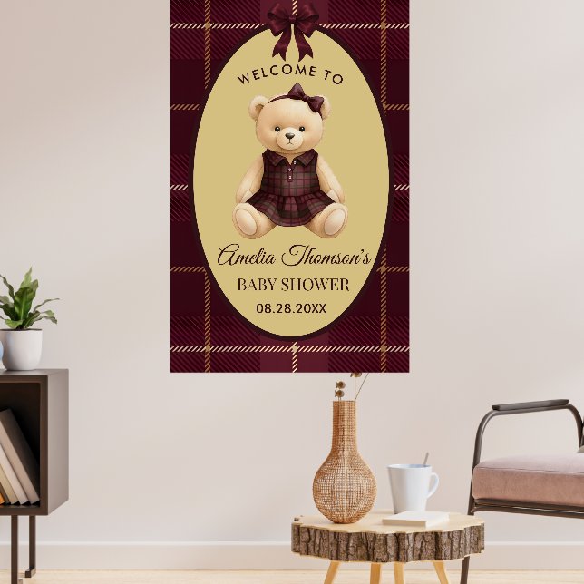Poster Chic Preppy Teddy Bear Baby Shower  (Salon 3)