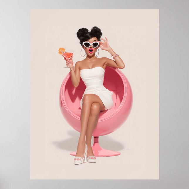 Poster Chic Retro Glam Vibes (Devant)