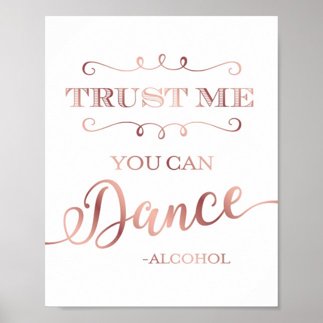 Poster Chic Rose Gold FAITES-MOI CONFIANCE VOUS POUVEZ DA (Devant)