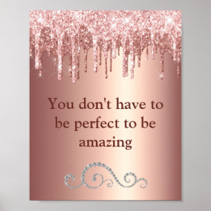 Poster Chic Rose Parties scintillant or Sparkle Motivatio