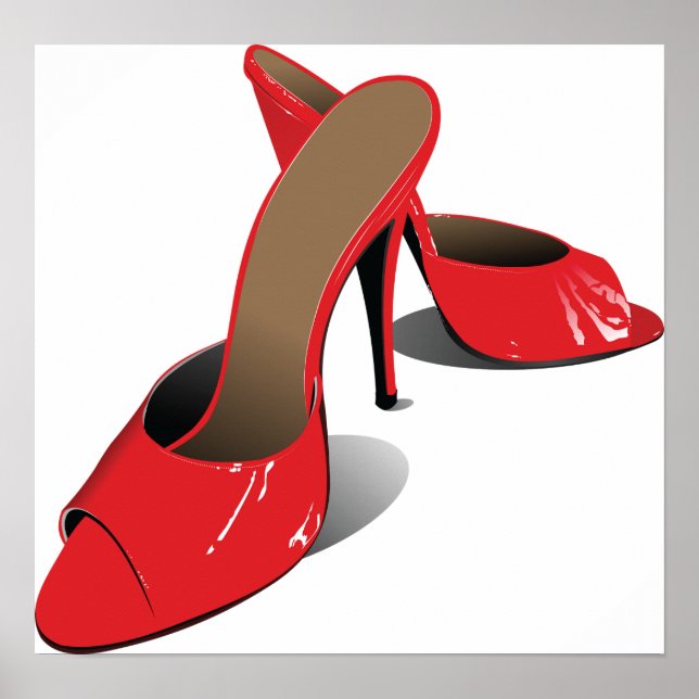 Poster Chic Rouge Haut talons Glamour Stiletto Mode (Devant)