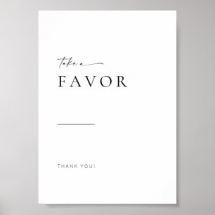 Poster Chic + Simple Modern Script Wedding Favors Sign