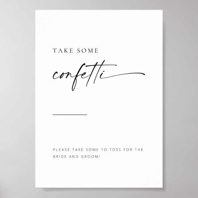Poster Chic + Simple Script Moderne Confetti Toss Sign (Devant)