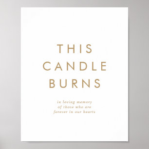 Poster Chic Typographie Dorée Cette Bougie Brûle Mariage