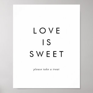 Poster Chic Typographie L'amour est doux signe Mariage
