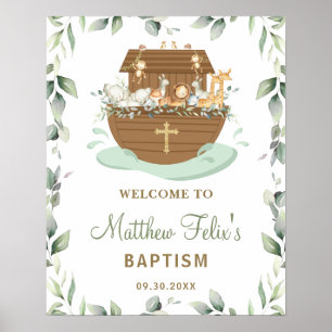 Poster Chic verdure Noah's Ark Baptism Bienvenue