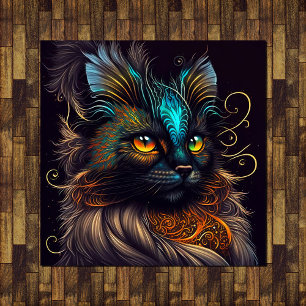 Poster Chica - Belle Afficher Art de Chat Coquille Tortue