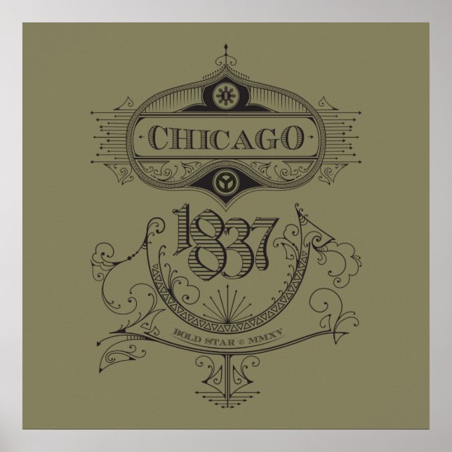 Poster Chicago 1837 Vintage (Devant)