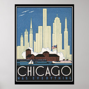 Poster Chicago a tout Vintage Print