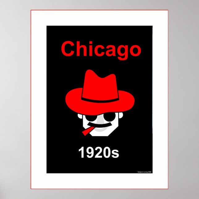 Poster Chicago années 1920 - passpartout (Devant)