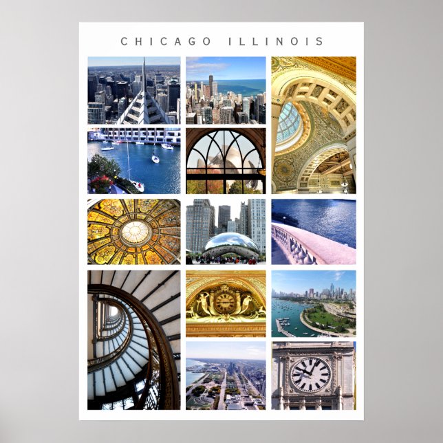 Poster Chicago Architecture - Instantanés de Chicago, IL (Devant)