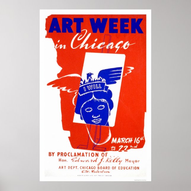 Poster Chicago Art Week 1940 WPA (Devant)