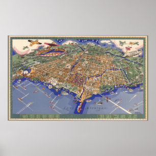 Poster Chicago - Carte picturale Vintage - 1933