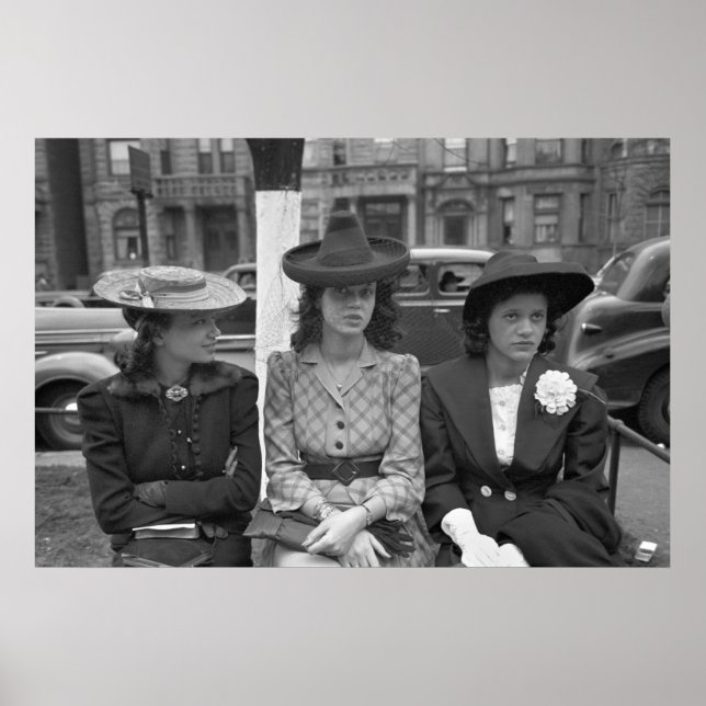 Poster Chicago Casquette Fashion dans les années 1940 (Devant)