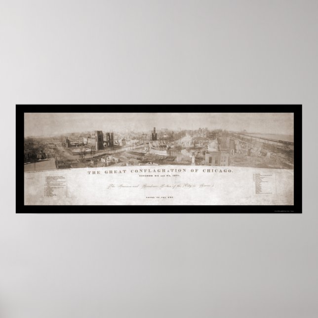 Poster Chicago, IL Fire Photo 1871 (Devant)