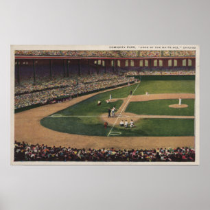 Poster Chicago, IL - parc de Comiskey, marbre, Basebal