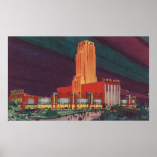 Poster Chicago, IL - vue de General Motors Buildin