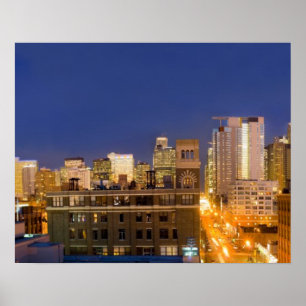 Poster Chicago, Illinois, skyline tourné de West Loop