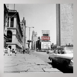 Poster Chicago Michigan Avenue 1963 Colorsplash Vintage