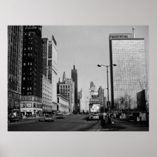 Poster Chicago Michigan Avenue 1964 Photographie Vintage