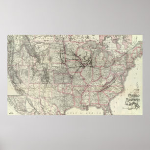 Poster Chicago Milwaukee et St Paul Ry et connexions