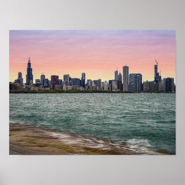 Poster Chicago Skyline (Devant)