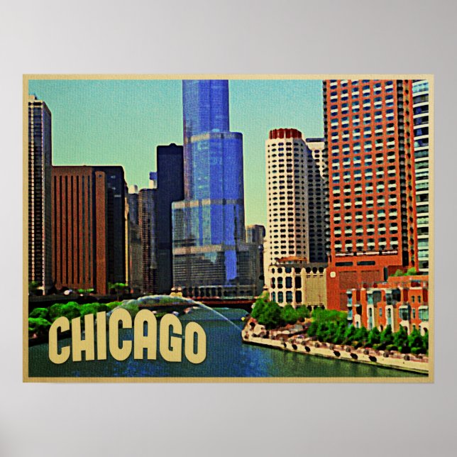 Poster Chicago Skyline (Devant)