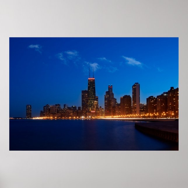 Poster Chicago Skyline depuis North Avenue Beach (Devant)