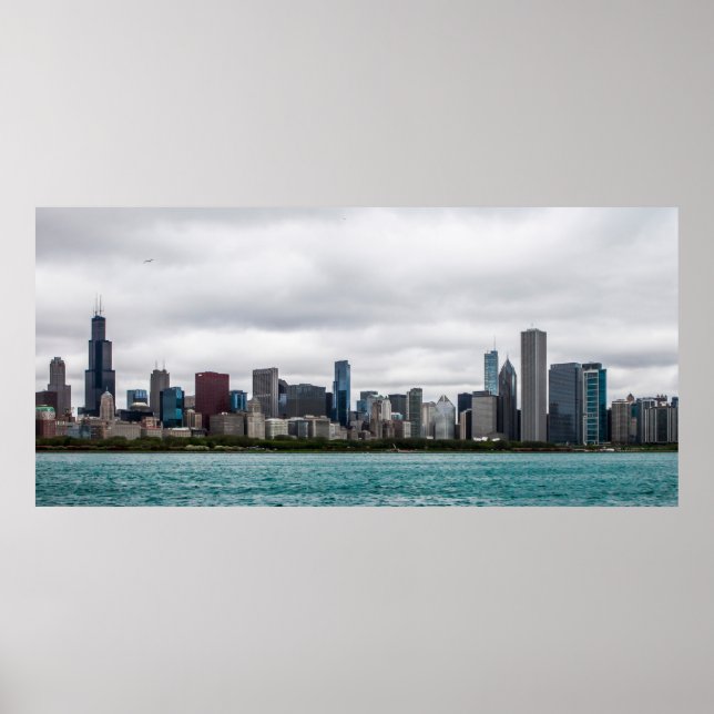 Poster Chicago skylinechicago, skyline, aérien, architect (Devant)