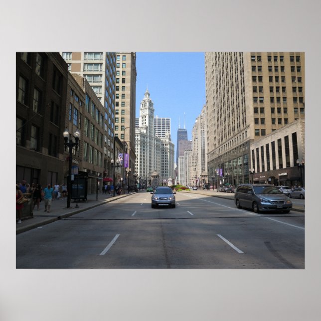 Poster Chicago street USA (Devant)
