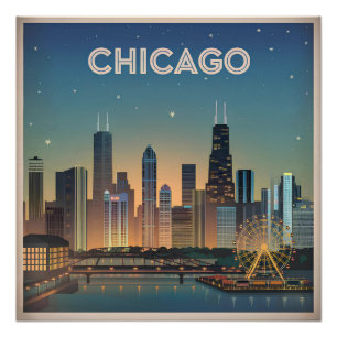 Poster Chicago USA vintage
