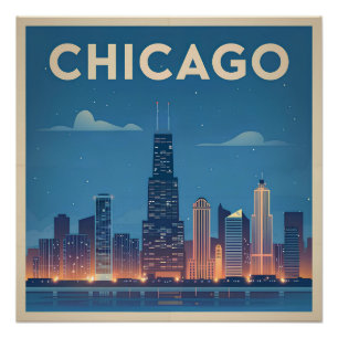 Poster Chicago USA vintage