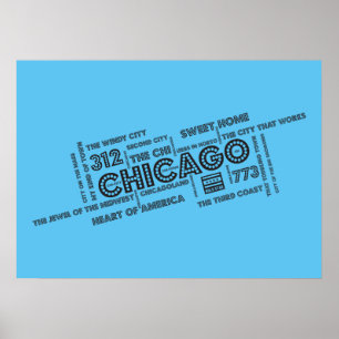 Poster Chicago Word Cloud
