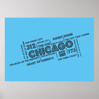 Poster Chicago Word Cloud