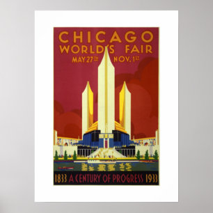 Poster Chicago World's Fair Century Of Progress 1833-1933